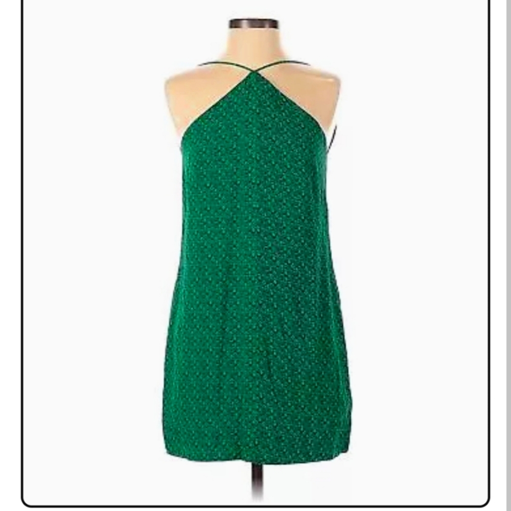 Designer Osklen mini dress. Halter, Backless, sz   Small/ P. Black, green